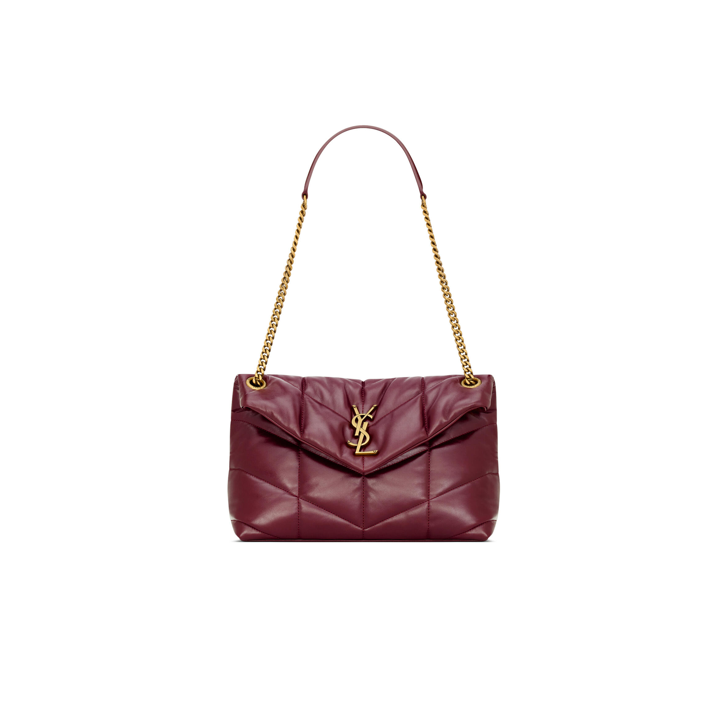 YSL PUFFER SMALL IN SHINY LEATHER 577476AAFE16593 (29*17*11cm)